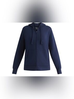 Time And Tru Relaxed Fit Fleece Jacket Women’s XS Dark Navy Blue Zip Up NWT